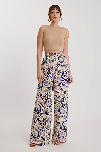 Vitrin Self Patterned Comfortable Trousers with Elastic Waist