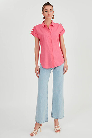 Vitrin Short Sleeve Shirt with Sleeve Detail