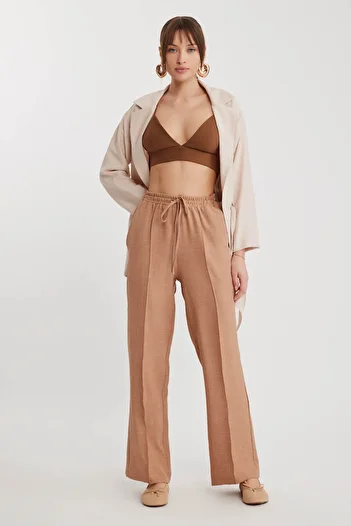 Vitrin Elastic Waist Lace-Up Trousers