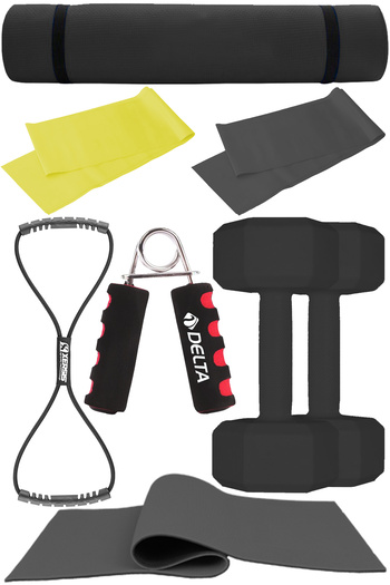 Elya Pilates 6mm Cushion for Pilates Home Enjoyment - with Dumbbell, Rubber and More