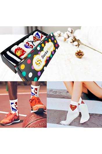 Esinti Women's Men's 6 Pairs Patterned Long Cotton Socks – Sneaker Compatible College Style