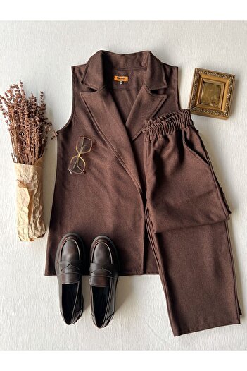 KÜÇÜĞÜM BUTİK Wool Effect Vest-Pants (Vest-Pant)
