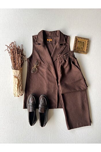 KÜÇÜĞÜM BUTİK Wool Effect Vest-Pants (Vest-Pant)