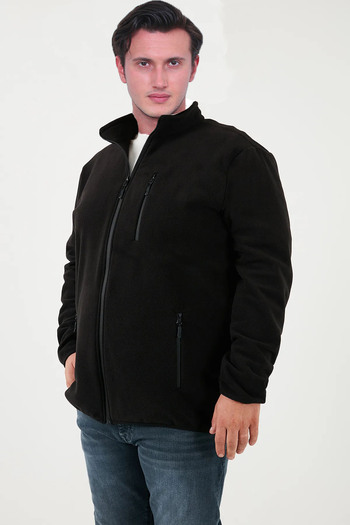 Lukitus Non-Pilling Anti Pilling Men's Plus Size Fleece Coat