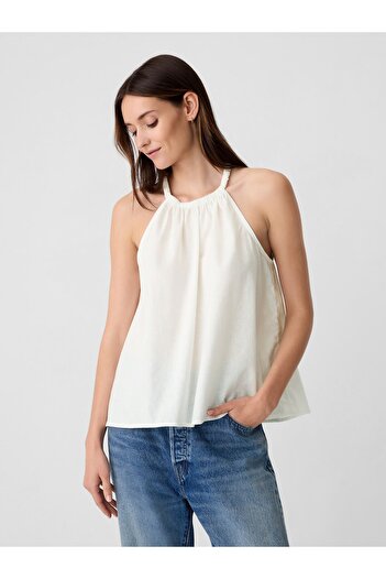 GAP Kadın Kırık Beyaz Halter Yaka Bluz