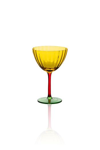 The Mia Yellow 240 ml Glass Ice Cream Bowl for Feet