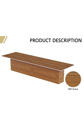 Mahmayi Ultra-Crafted Conference Table for Office, Meeting, Conference Room-Natural Dijon Walnut, 480CM