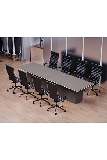 Mahmayi Stylish Conference Table for Office, Meeting and Conference Room-Anthracite Linen, 360CM