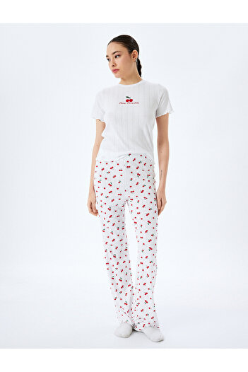 Koton Cherry Printed Cotton Blended Pajamas Set of 2