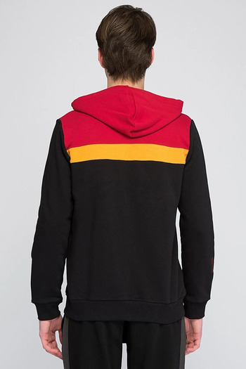 GSStore Galatasaray Orijinal Kapüşonlu Fermuarlı Siyah Sweat