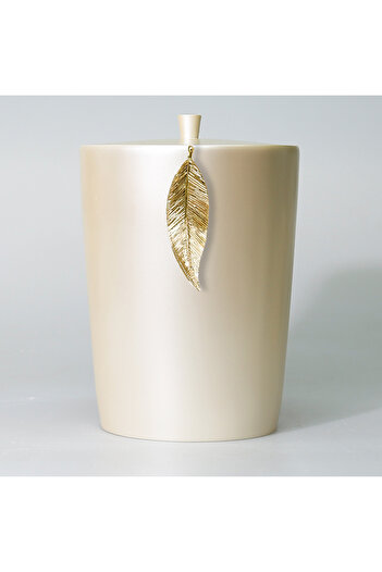 Selim Pearl Gold - Leaf Trash Can