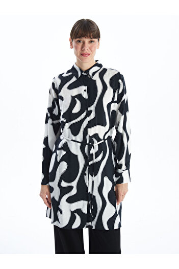LC Waikiki Lcwaikiki Classic Black Print Women's Shirt Tunic