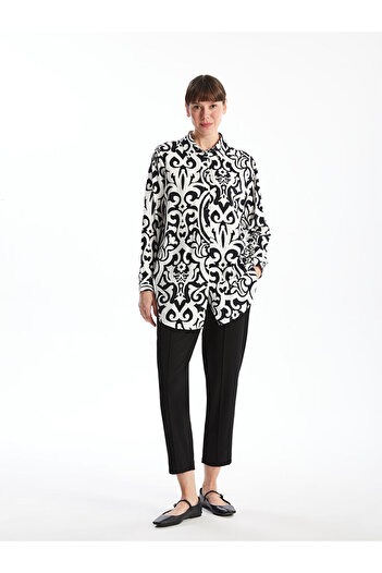 LC Waikiki Lcwaikiki Classic Black Print Women's Shirt Tunic