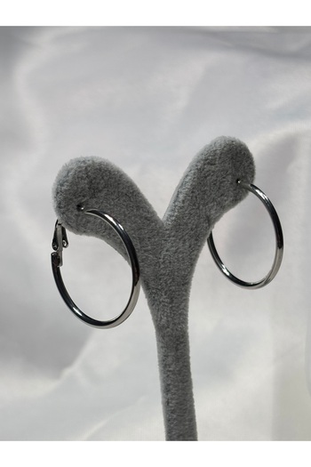Uzak Işıklar Silver Oval Ring Earrings