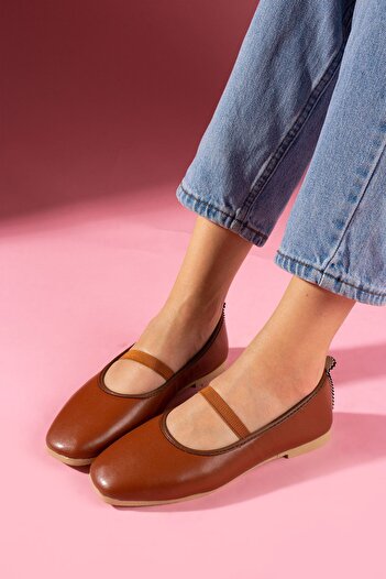 FUGA MODA Μπαλαρίνες με λάστιχο Ruby Tan Skin