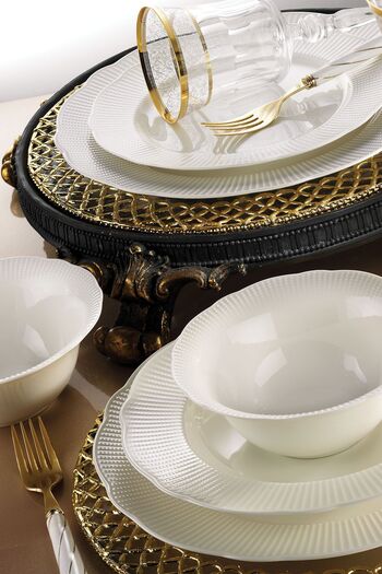 Kütahya Porselen 23 cm Decorless Bonnet Ilay Dinner Plate