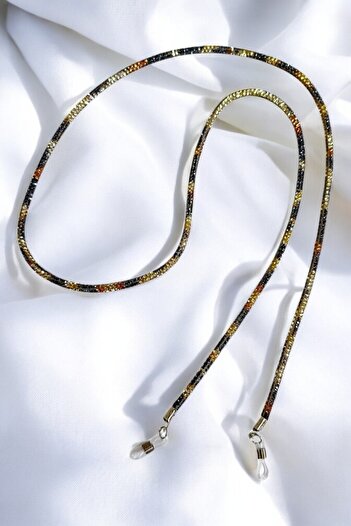 PETEK AKSESUAR Shiny Stone Detailed Chain Glasses