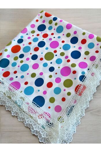 Dantelux Stain-Proof Polka Dot Patterned Tableware Cloth, Picnic Cover, Table Cover 160X160Cm Size