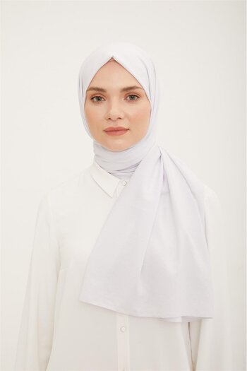 Armine Trend White Color Cotton Cazz Shawl 1 - 22033