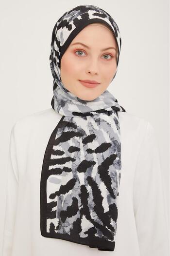 Armine Trend Black - Gray Brush Pattern Modal Shawl 6318 - 01