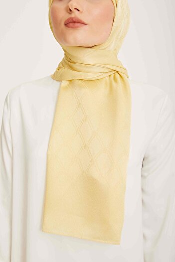 Armine Trend Jan Jan Yellow Monogram Patterned Jacquard Shawl 6 - 22041