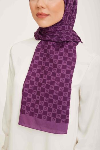 Armine Trend Ultra Light a Logo Eggplant Purple Shawl 18 - 21086
