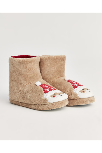Chirpy Nueovo - Christmas Themed Cream Women's Slippers
