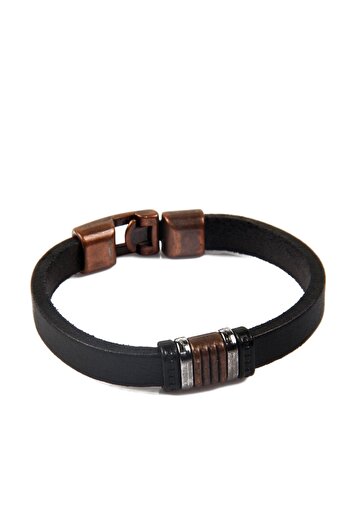 Modex Black Leather Men's Bracelet Gift for Lover