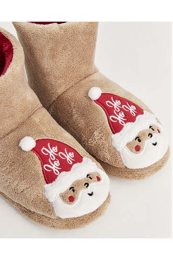Chirpy Nueovo - Christmas Themed Cream Women's Slippers