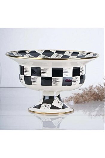 ACAR Xap-21-0519 Quality-king Enamel Large Fruit Bowl Checkered