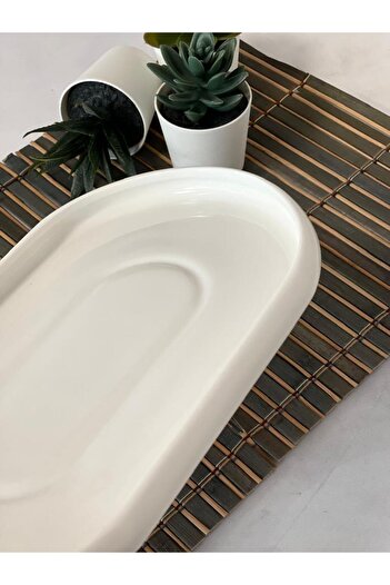 ACAR Bianco Perla Oval Plate 26.8x16x2 Cm