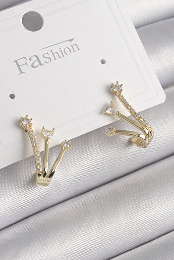 BESKAR Brass Gold Color Zircon Stone Women's Earrings