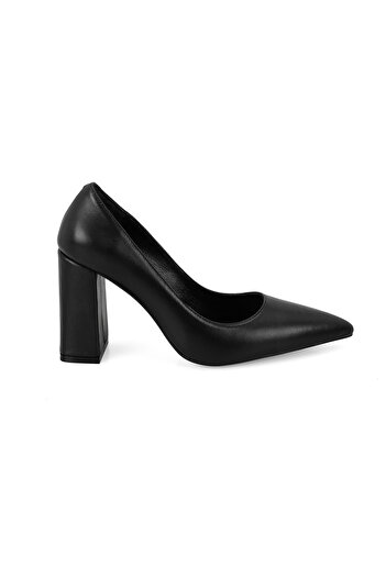 Desa Women's Black Heeled Leather Classic Shoes