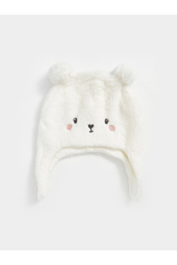 LC Waikiki Baby Girl Snow Hat with Teddy Bear Figure