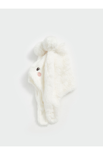 LC Waikiki Baby Girl Snow Hat with Teddy Bear Figure