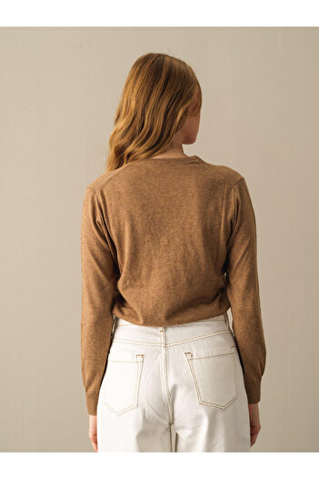 Xint Kadın Camel Regular Fit Basic Kazak