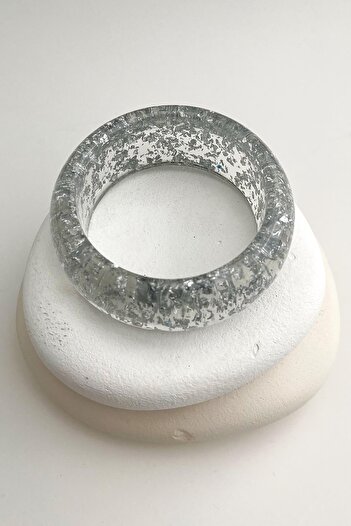 Modex Gray Gilt Detailed Handcuff Bracelet (6.5cm)