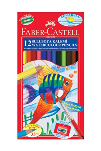 Faber Castell Water Based Aquarell Dry Watercolor Pencil 12 Pack