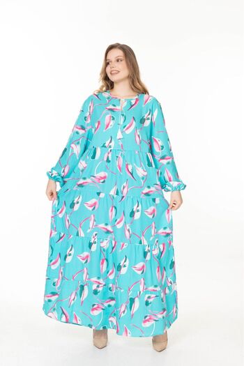 mervemoda Women's Summer Long Sleeve Long Dress