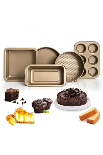 fulina 5 Pcs Baking Pans Set, Carbon Steel Non-Stick Coating Oven Baking Sheet Set, Bakeware Set for Baking