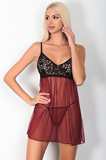 Phevos Lace Detailed 2-Piece Nightwear Set