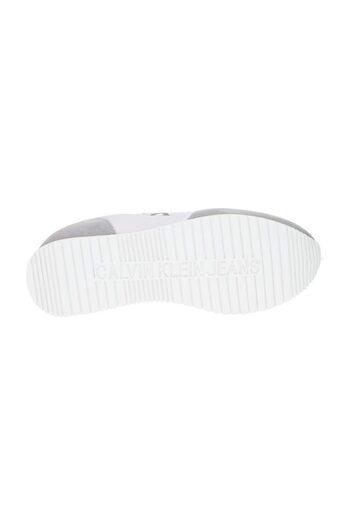 Calvin Klein Erkek Marka Logolu Bağcıklı Kaydırmaz Tabanlı Günlük Gri-Beyaz Sneaker YM0YM00746-0IX
