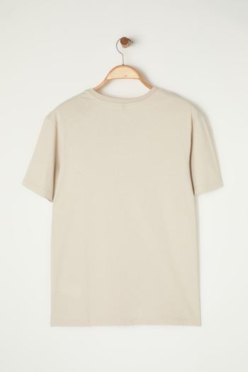 Trendyol Collection Mink Color Slim Fit V Neck Short Sleeve Cotton T-Shirt - Tmnss19Bo0002