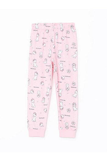 LC Waikiki LCW Kids Pembe Bisiklet Yaka Baskılı Kız Çocuk Pijama Takımı