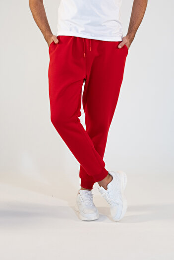 TEVOOY Unisex Jagger Sweatpants - 3 Thread, Ribbed Leg, Side Pocket