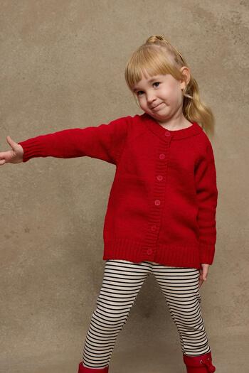 Fahhar Kids Red Knitwear Cardigan
