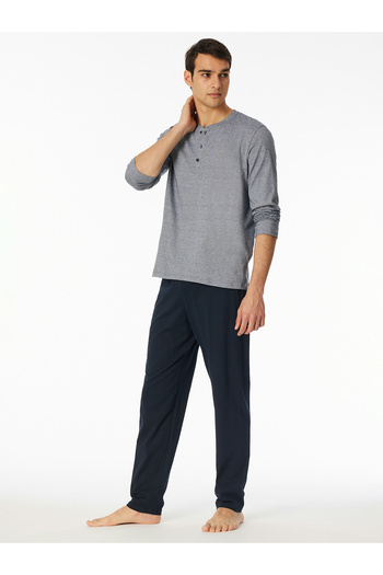 Schiesser Pyjama Schlafanzug lang - Casual Essentials Schlafanzug Schlafmode Bequem