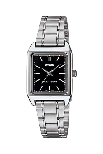 Casio Silver Color Women's Wristwatch with Black Cord