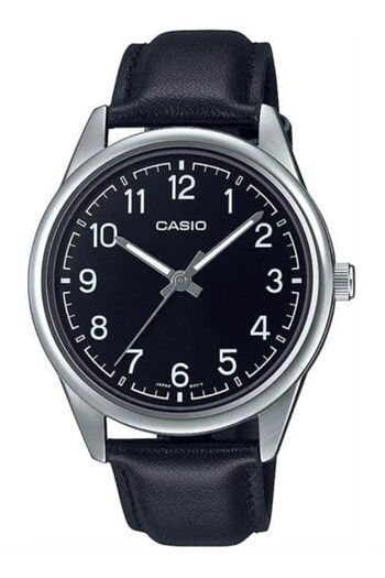 Casio Case Silver Cord Black Color Men's Wristwatch
