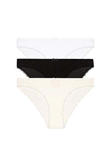 Şahin FEMEIE ŞAHİN NEGRU-ALB-EKRU PACHET DE 3 CHILOŢI BIKINI